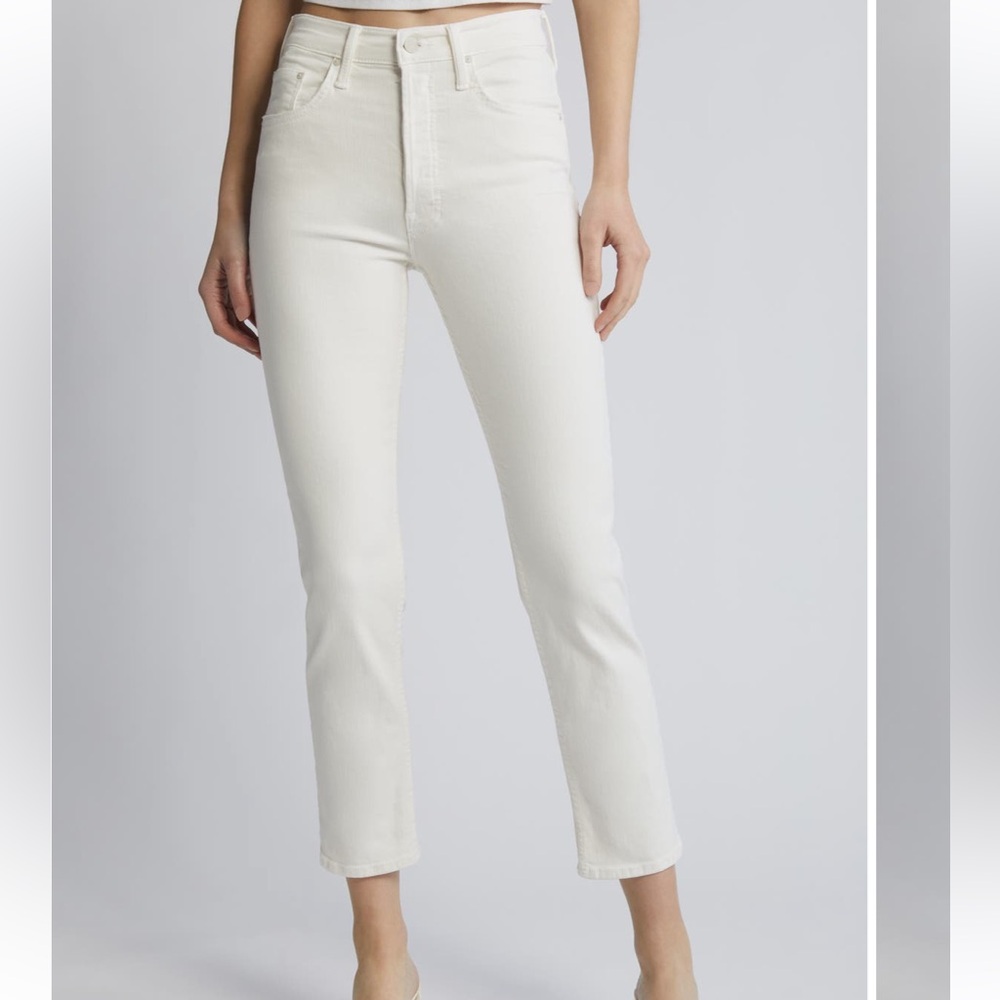 New with tags Mother white The Tomcat High-Rise high waist ankle skinny Jeans